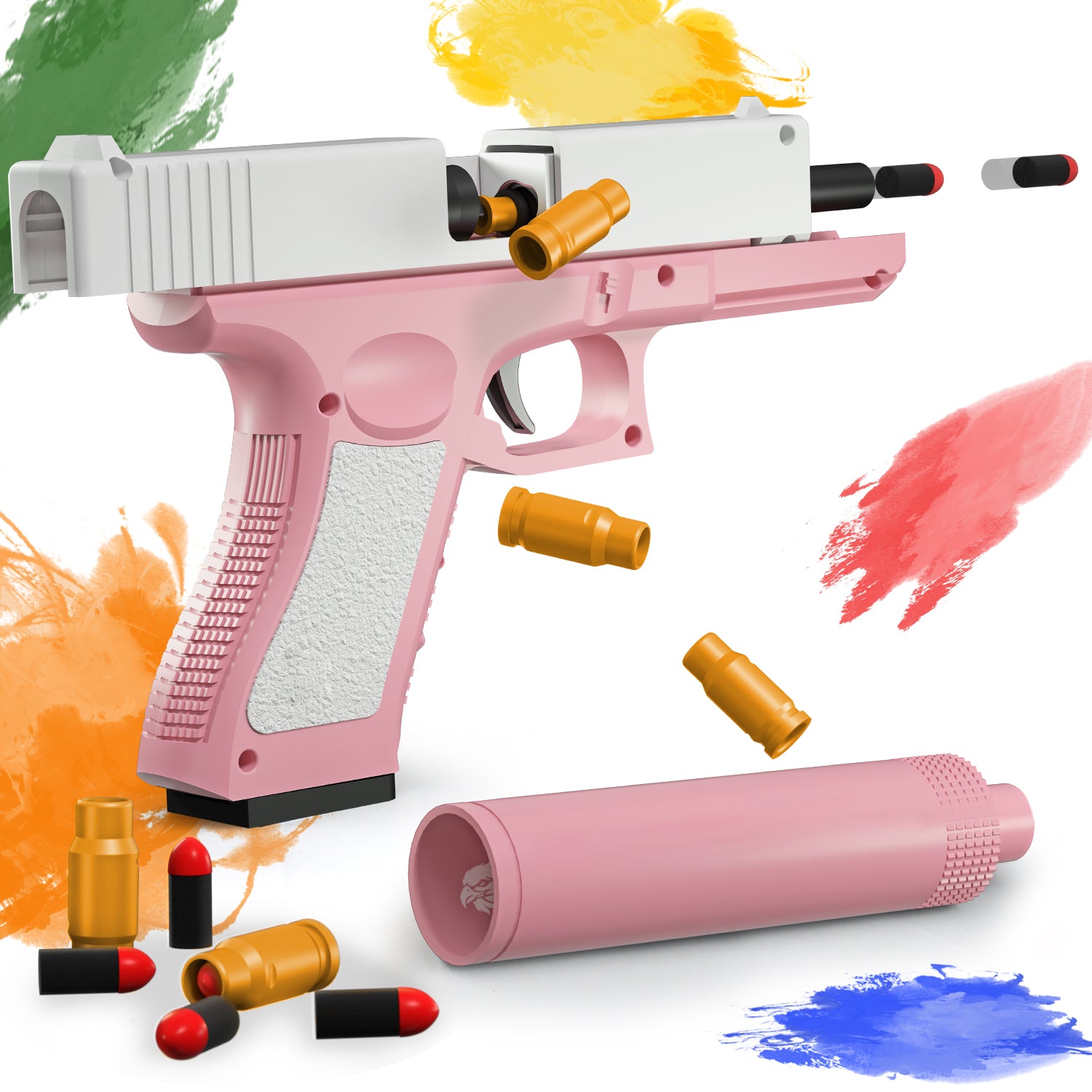 ULUCTROM Pistolet Jouet Blasters en Mousse avec Magazine, Toy Foam Blaster  Pistolet Flechette Mousse Soft Bullet Pistol Toy Gun pour Les Enfants à