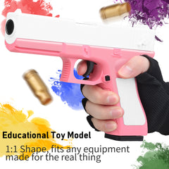 Pink Jump Ejectinging Toy Gun, Soft Bullets & Pull Back Action, Pistol Toys Foam Blaster Soft Bullet Play Gun with 40 Pcs Darts, Education Toy Model for 6,7,8,9,15+ Kids Gift