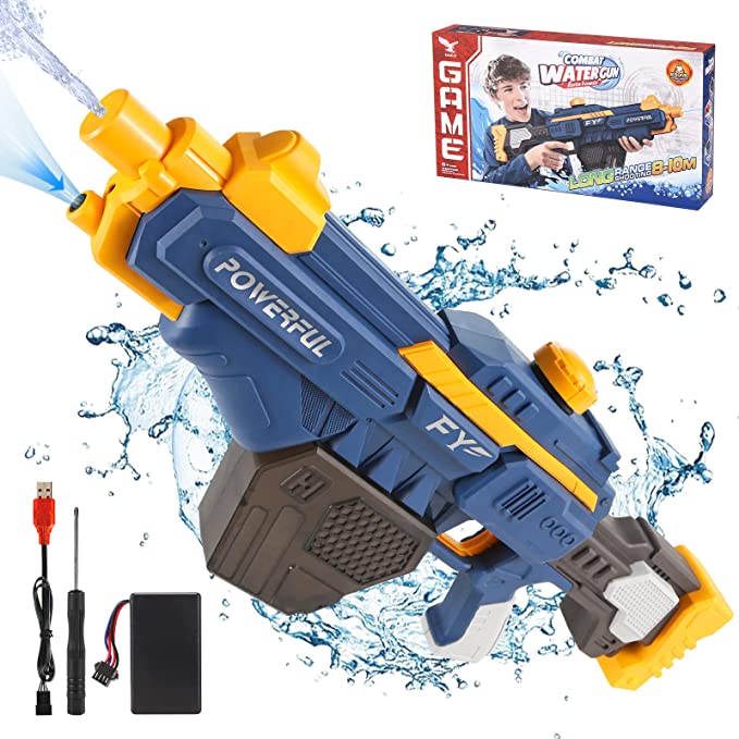 Electric Water Gun, Squirt Guns for Adult, Powerful Water Blasters, Fully Auto Refill Water Soaker with Battery Powered, 680cc Water Tank, Long Range 35 Ft, Pool Outdoor Toys for Kids Ages 8-12