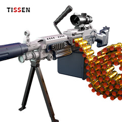 Electric Splash Ball Gun, M249, with More Than 30,000 Water Beads, Environmentally Friendly, Biodegradable Small Gel, Suitable for Team Shooting Games, Outdoor Activities