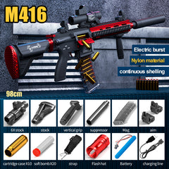 Toy Gun for Nerf Guns Automatic Machine Gun M416, DIY Customized Toy Foam Blasters & Guns with 3 Shooting Modes, Cool Toy Guns for Boys, Outdoor Games Toys for 6-12 Year Old Boys Girls